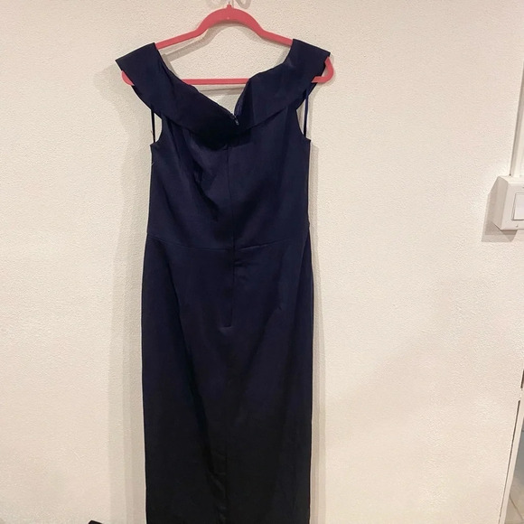 NEW La Femme Surplice Off the Shoulder Column Gown Size 12 - Picture 4 of 4